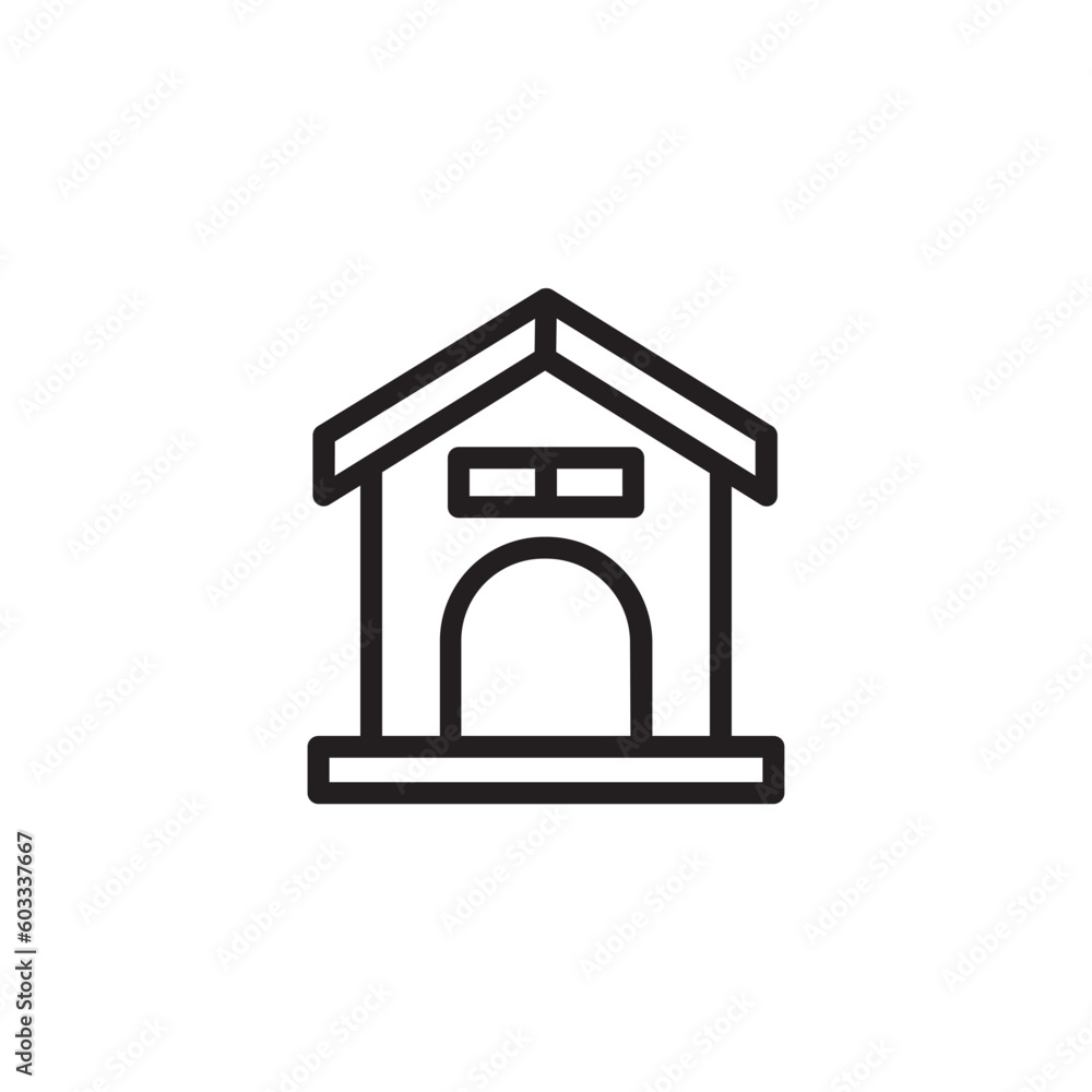 Dog House Shelter Outline Icon Dog House Shelter Outline Icon