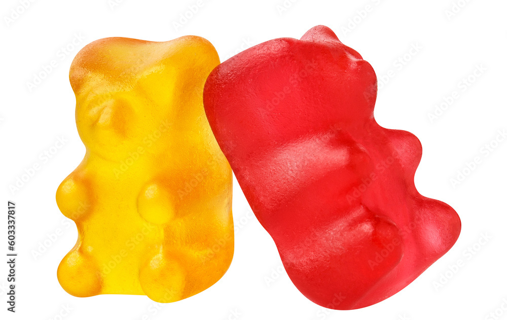 Delicious jelly gummy bears, cut out Delicious jelly gummy bears, cut out