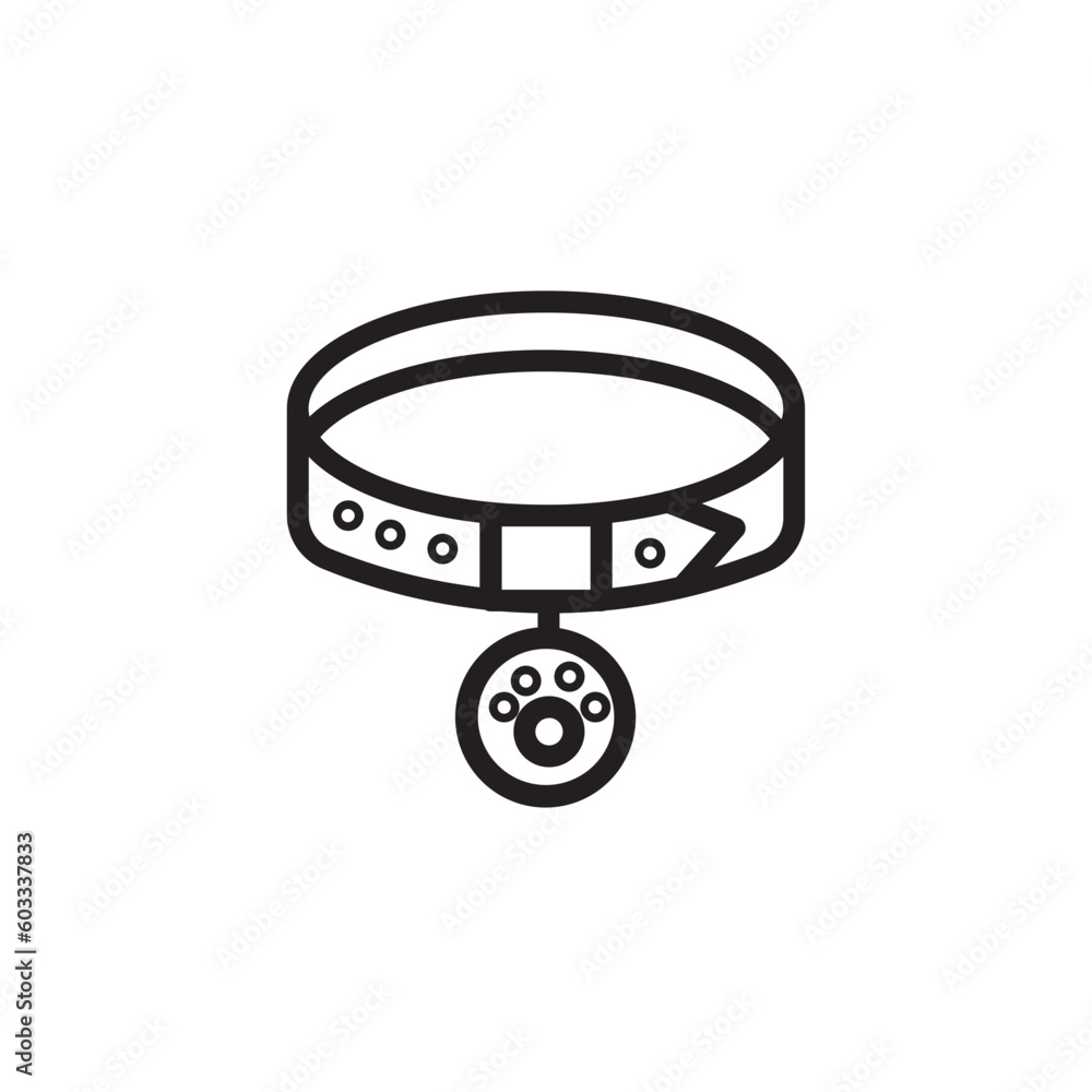 Dog Pet Collar Outline Icon