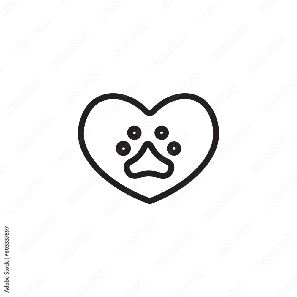 Love Award Paw Outline Icon Love Award Paw Outline Icon
