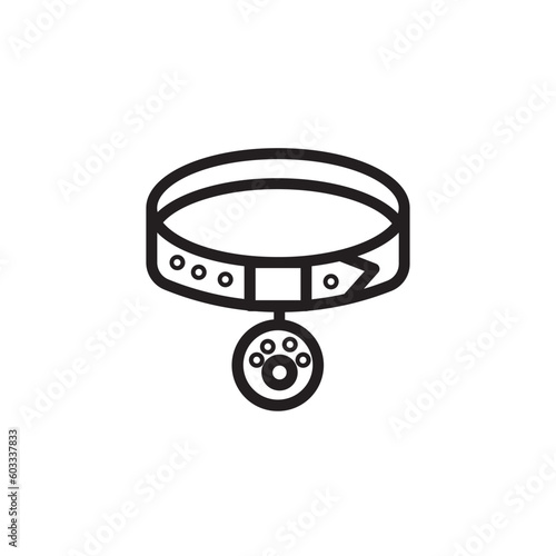 Dog Pet Collar Outline Icon
