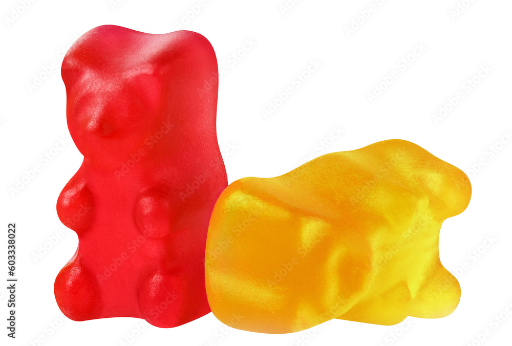 Delicious jelly gummy bears, cut out Delicious jelly gummy bears, cut out