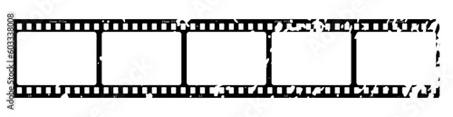 Vintage style 35mm film strip retro vintage vector design with five frames on white background. Retro film reel symbol illustration to use in photography, television, cinema, photo frame. 
