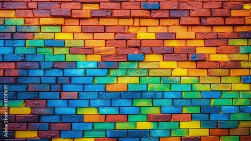 wall made of colorful bricks background photo
