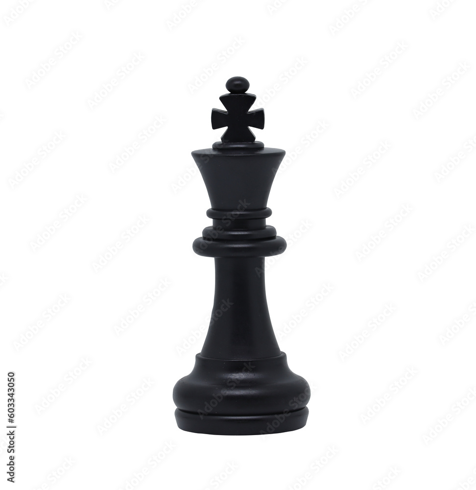 Black king chess piece  on transparent background