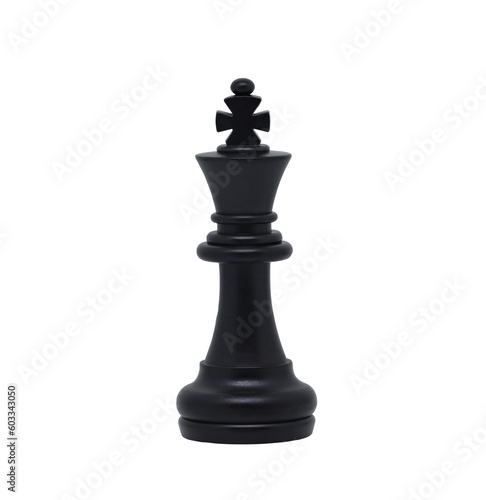 Black king chess piece  on transparent background