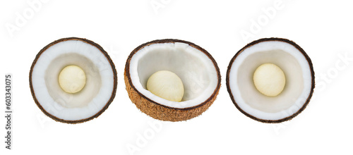 Coconut Half isolated on transparent png