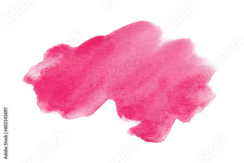 Abstract pink watercolor brush strokes hand painted. Watercolor texture paper on clean white background illustration.