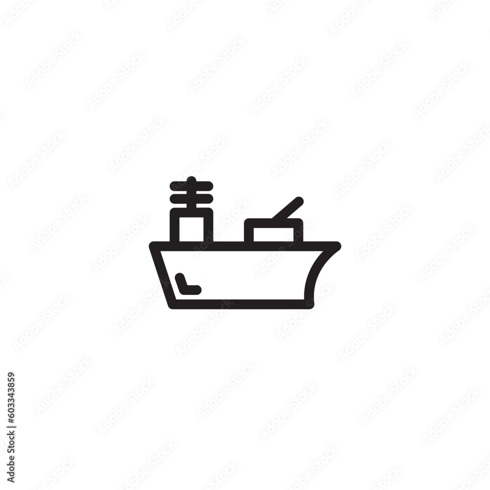 Fototapeta premium Ocean Sailing Sea Outline Icon