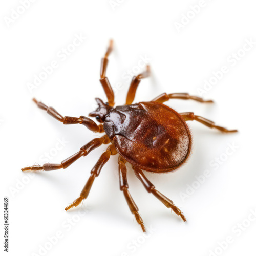 mite, insect parasite - isolated on a white background. is a source of dangerous diseases © Margo_Alexa
