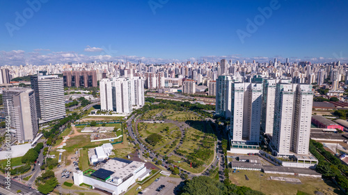 aerial view of Barra Funda neighborhood, Parque das Perdizes, in Sao Paulo, Brazil.