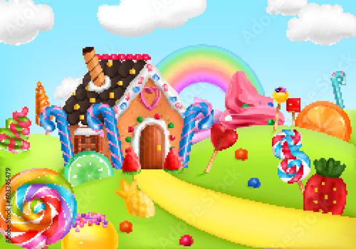 Cweet Candy Land Cartoon Background
