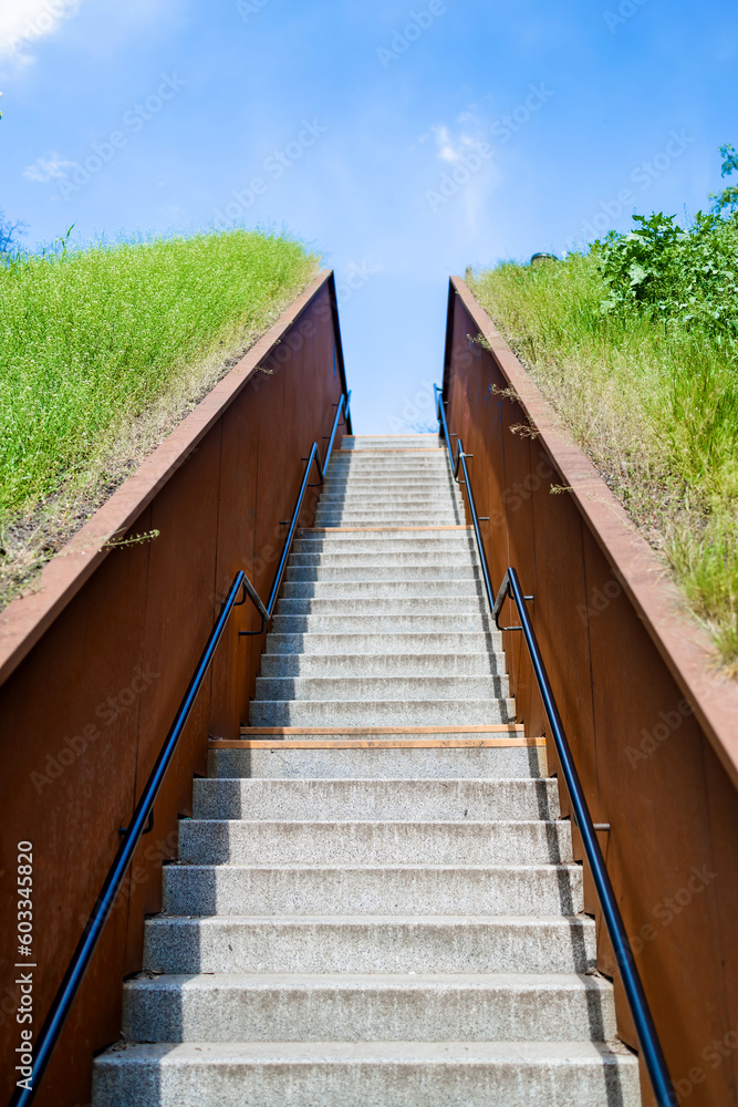 Empty concrete steps leading too the sky.