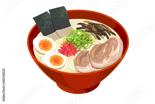 とんこつラーメンのイラスト