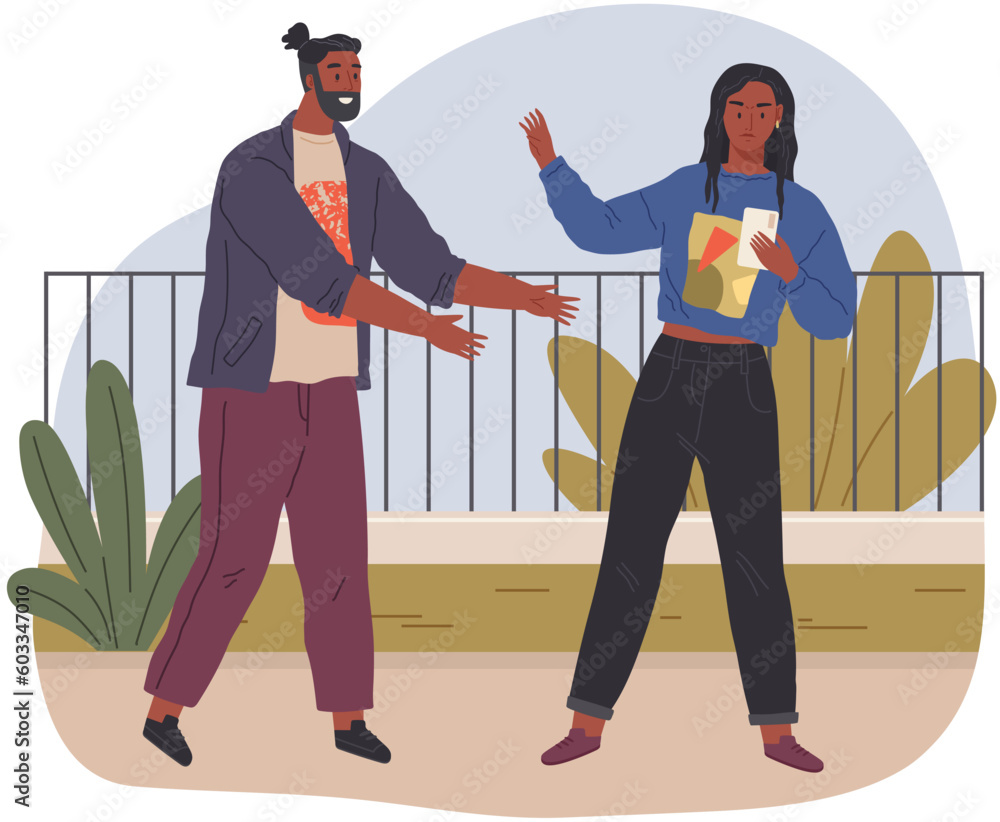 Angry woman swears at man over phone. Girl shouting at boyfriend reproaches him with smartphone. Online conversation. Violation of personal space. Wife fighting with husband, communication problem Angry woman swears at man over phone. Girl shouting at boyfriend reproaches him with smartphone. Online conversation. Violation of personal space. Wife fighting with husband, communication problem