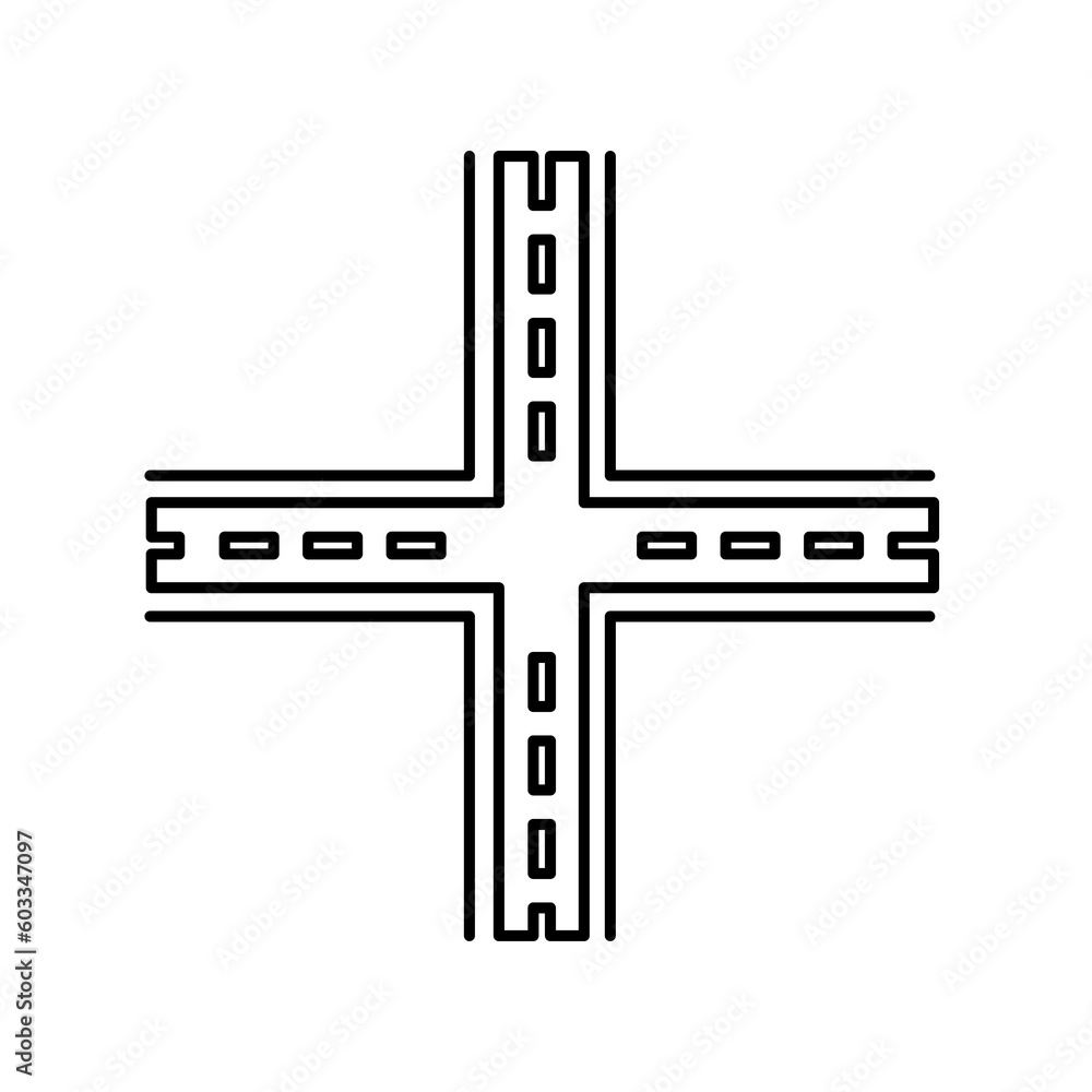 Fototapeta premium asphalt icon road symbol vector flat illustration on white background.