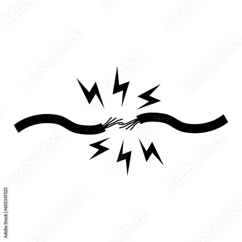 Short circuit with sparks vector icon isolated on white background.eps