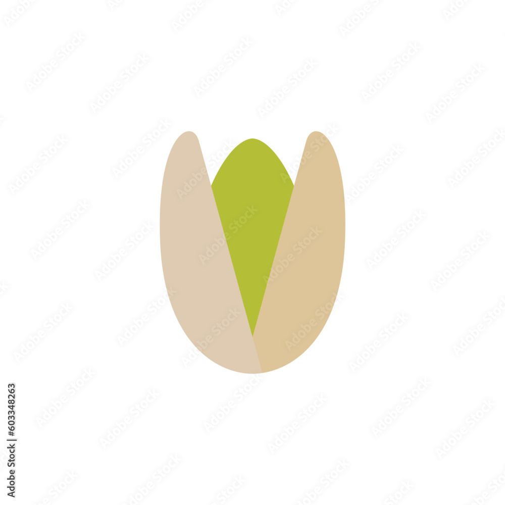 Pistachio flat design vector illustration isolated on white background. can be used for organic product. Culinary ingredient. Pistachio flat design vector illustration isolated on white background. can be used for organic product. Culinary ingredient.