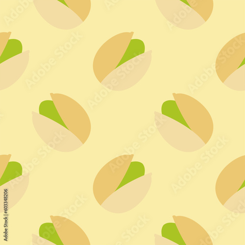 pistachio seamless pattern vector illustration. Tasty vegan . Organic product. Culinary ingredient. Detailed vector design