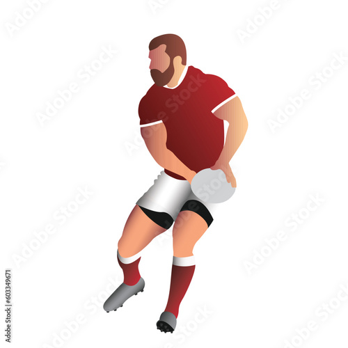 rugby player running with ball