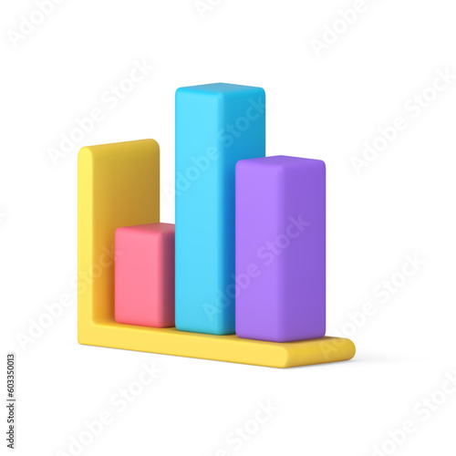 Business analyzing bar diagram report scheme for report visualization isometric 3d icon vector