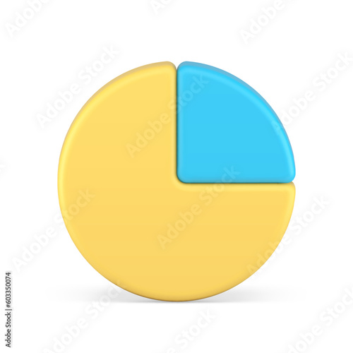 Chart pie circle diagram business statistic accounting analyzing 3d icon realistic vector