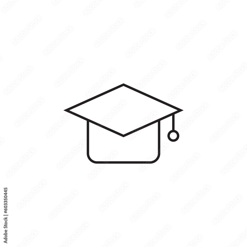 Graduation Cap Icon - Minimalist Line Art Icon Graduation Cap Icon - Minimalist Line Art Icon