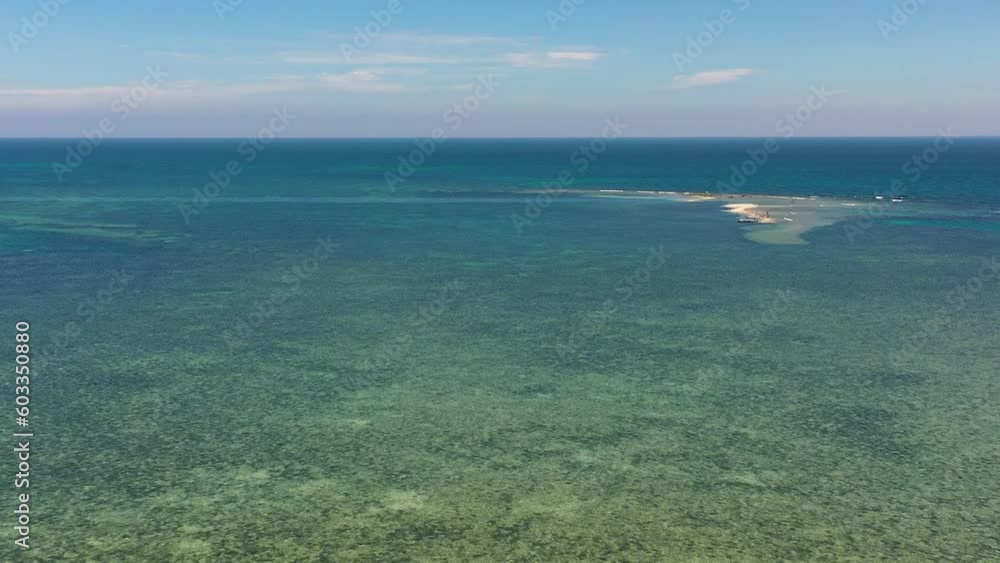 Sandbank among coral reef and blue ocean. Philippines. Sandbank among coral reef and blue ocean. Philippines.