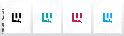 Faucet Pipes Letter Logo Design W