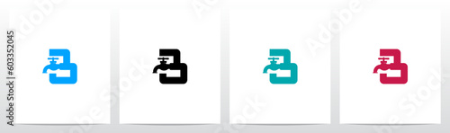 Faucet Pipes Letter Logo Design B