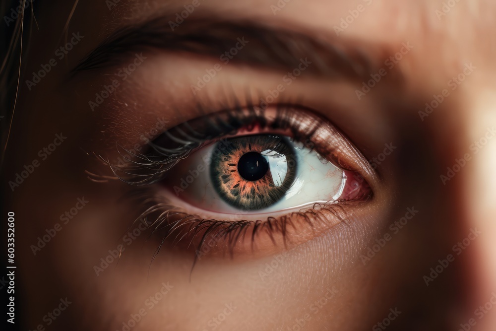 Female eye close up. Generative AI Female eye close up. Generative AI