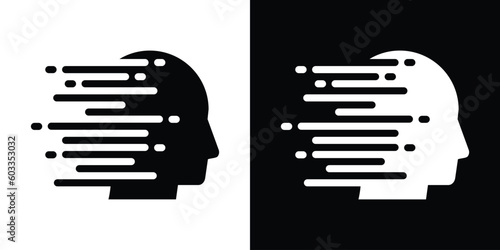 logo design head digital icon vector illustration