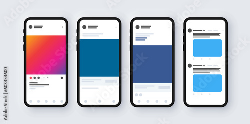 Instagram LinkedIn Facebook Twitter Social Media Template Mockup Presentation on Mobile Phone