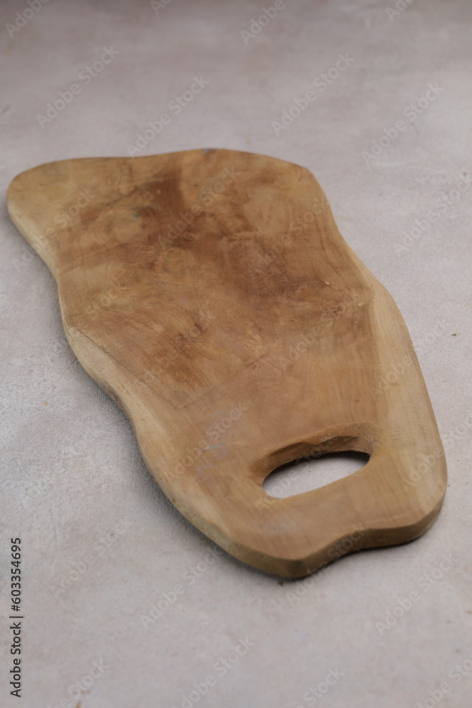 Wooden cutting board on the table, isolated Wooden cutting board on the table, isolated