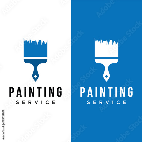 Paint brush and roll logo template creative design for home and city service.