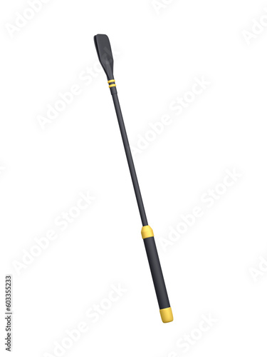 3d realistic jockey whip icon isolated on white background. Rider's knout for controlling horse. Vector illustration