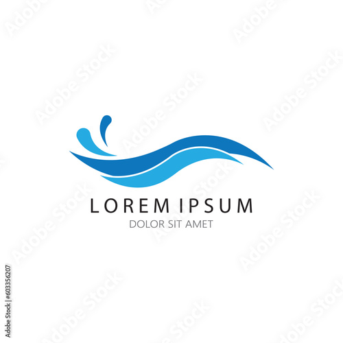 Fotografia Water Wave symbol and icon Logo vector