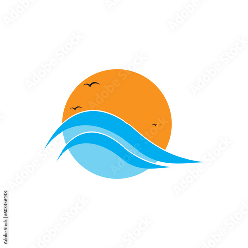 Water Wave symbol and icon Logo vector