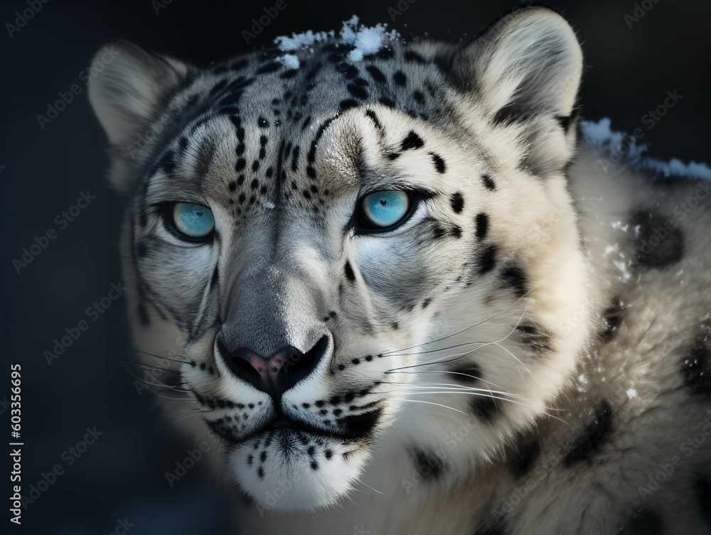 Fototapeta premium The Solitude of the Snow Leopard in the Himalayas