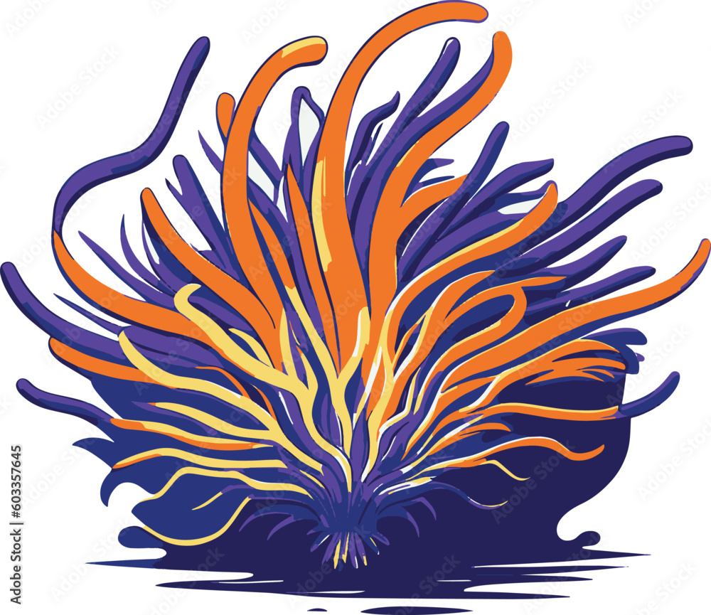 Fototapeta premium A Sea anemone vector logo vector art, Cartoon, illustration