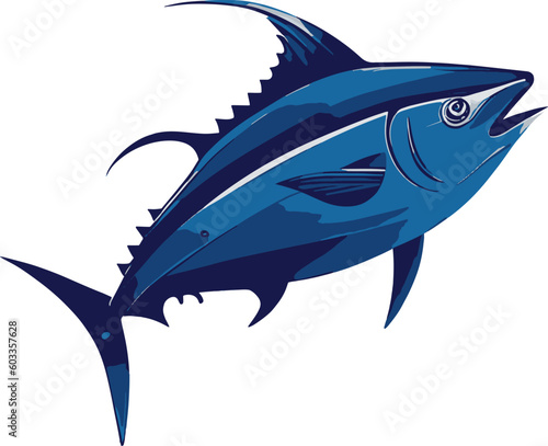 A Bluefin tuna vector logo vector art, Cartoon, illustration