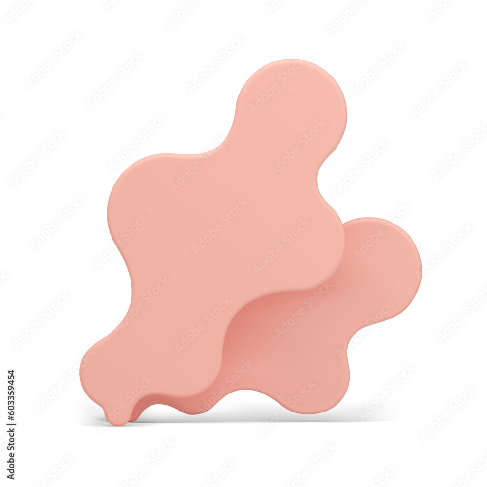 Foliage curved pink romantic leaves abstract herbal plant decorative design 3d icon realistic vector Foliage curved pink romantic leaves abstract herbal plant decorative design 3d icon realistic vector
