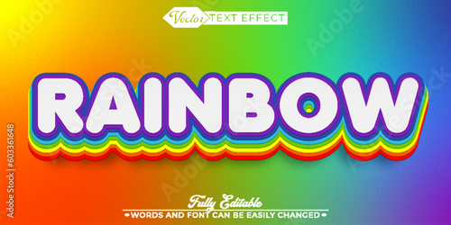 Cartoon Colorfun Rainbow Editable Text Effect Template photo
