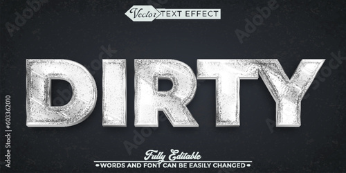 White Dirty Vector Editable Text Effect Template
