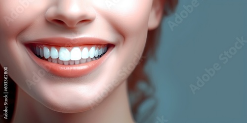 Radiant Smile. Happy Woman with Beautiful White Teeth. Generative AI illustrations.