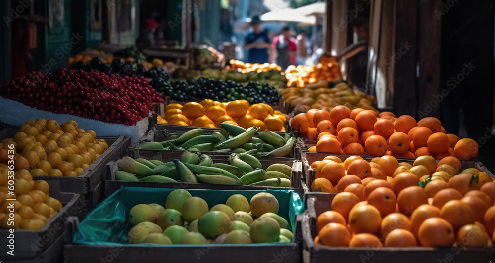 The Best Deals and Prices on Fresh Fruits and Vegetables at a Traditional Market. Generative AI