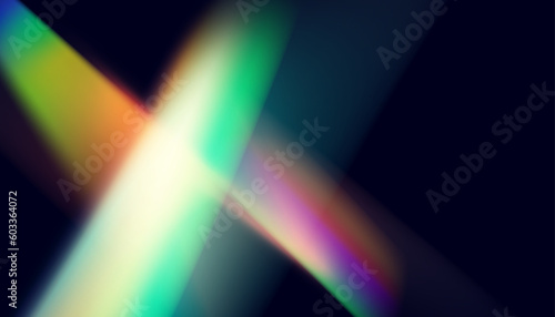 Rainbow light rays, lens flare, reflection effect from crystal, glass or gem. Vector realistic illustration set of light leak effect with spectrum glare, prism refraction, lens flare