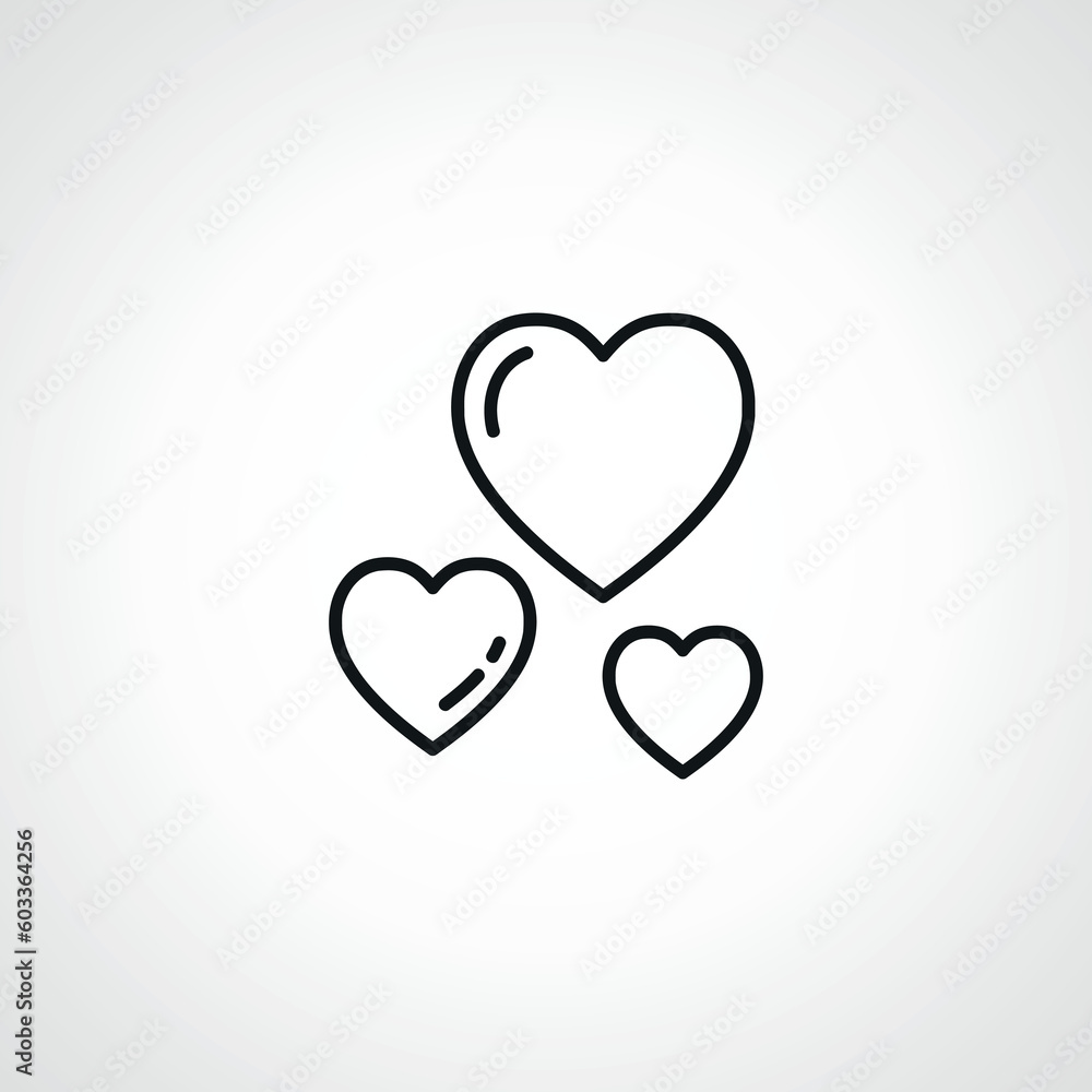 Heart line icon. hearts love web linear icon.