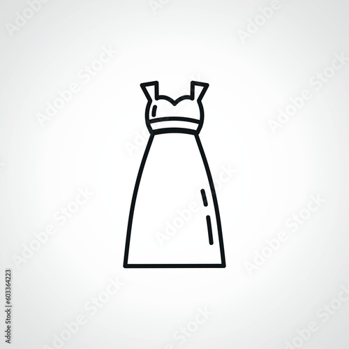 woman dress line icon. female dress web linear icon.