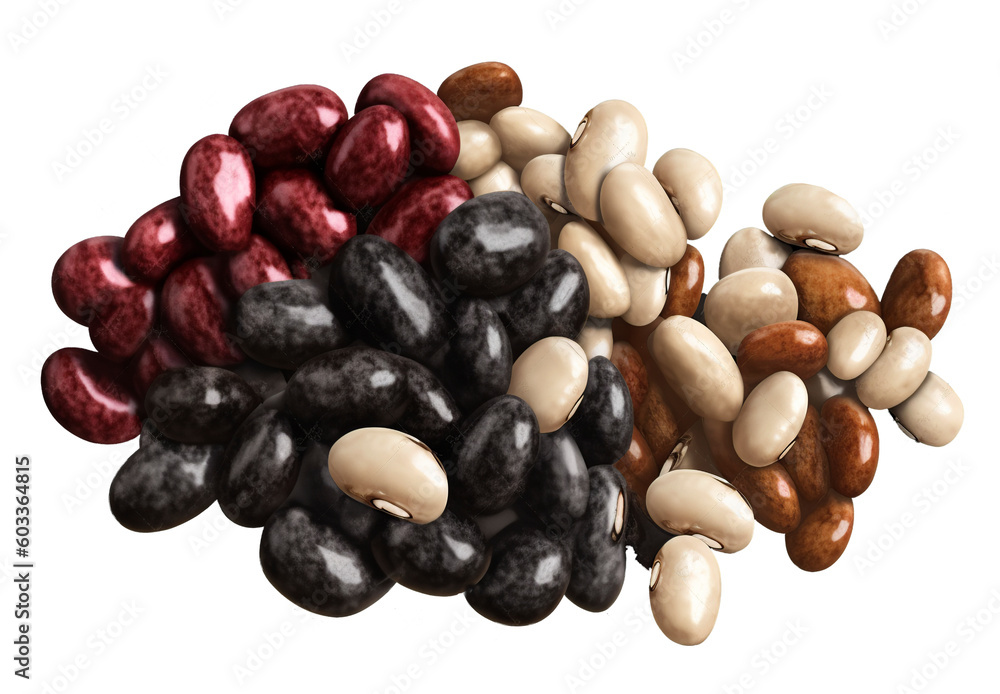 Beans on transparent background. Generative AI. Beans on transparent background. Generative AI.